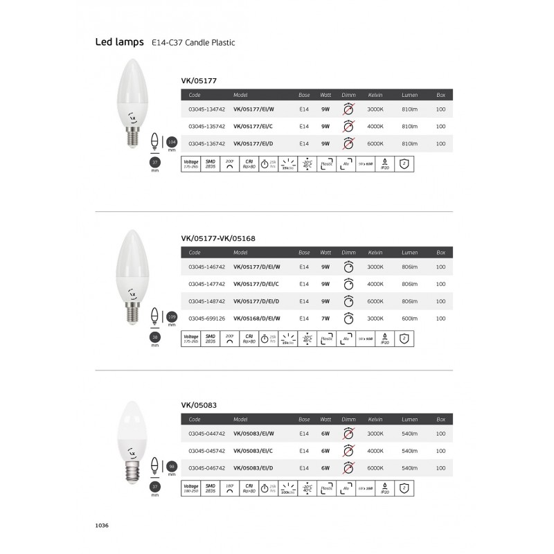 LED КРУШКА V-TAC VT-2015 9W E27 4000K