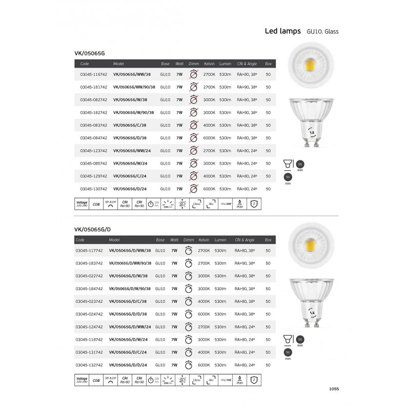LED КРУШКА VK 05065G/W/24