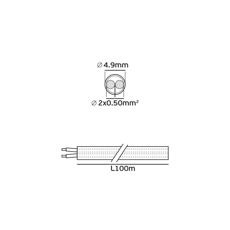 КАБЕЛ ГЪВКАВ H03VV-F 2X50 44143-004611 КАБЕЛ ГЪВКАВ H03VV-F 2X50 44143-004611