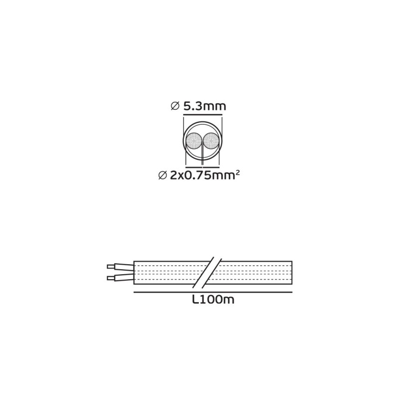 КАБЕЛ ГЪВКАВ H03VV-F 2X0.75MM² ЧЕРЕН