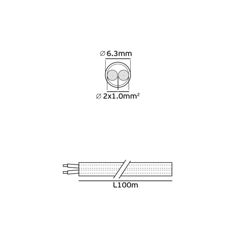 КАБЕЛ VK H03VV-F 2X1.0 БЯЛ