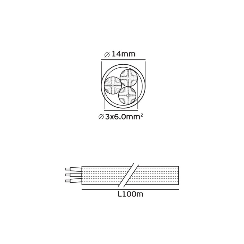 КАБЕЛ ГЪВКАВ H03VV-F 3X6.0 БЯЛ