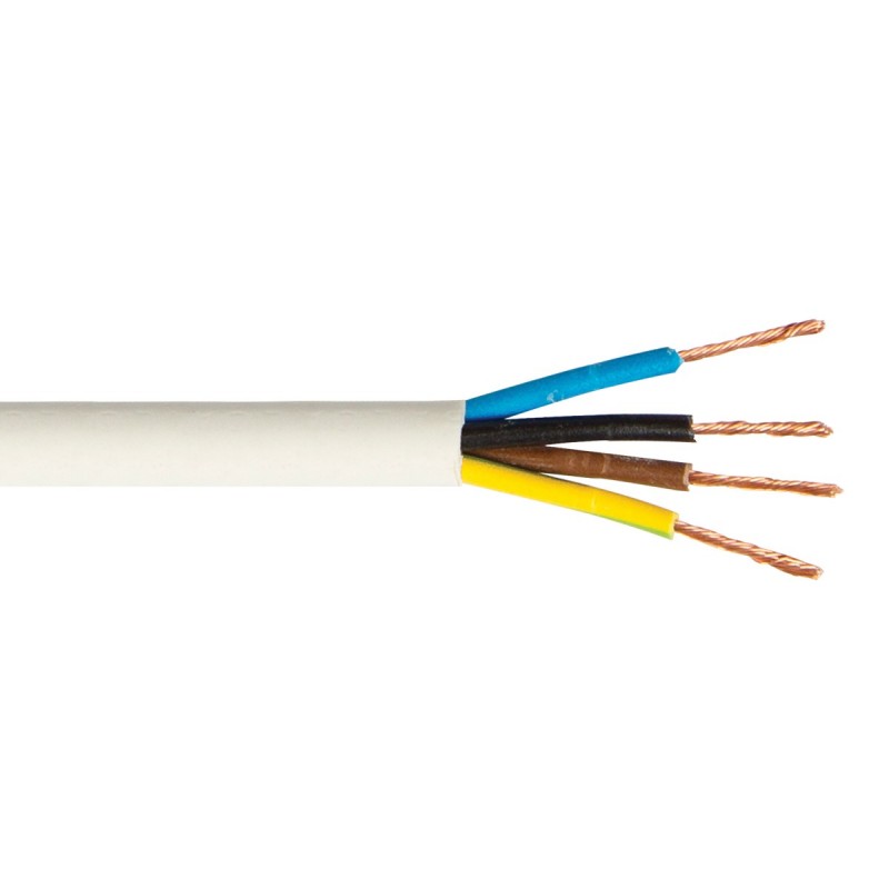 КАБЕЛ ЗА УДЪЛЖИТЕЛ H03VV-F 4X0.75 БЯЛ