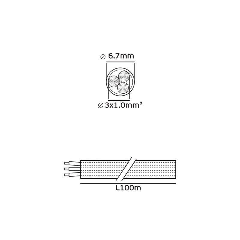 КАБЕЛ ГЪВКАВ H03VV-F 3X1.0 БЯЛ