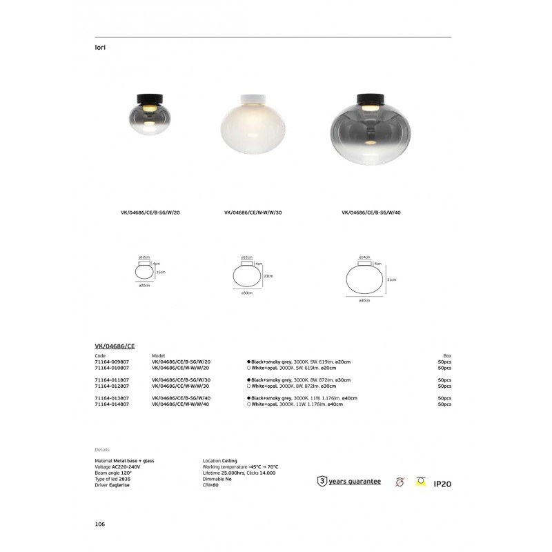 LED ПАНЕЛ VK 71164-012807 30W