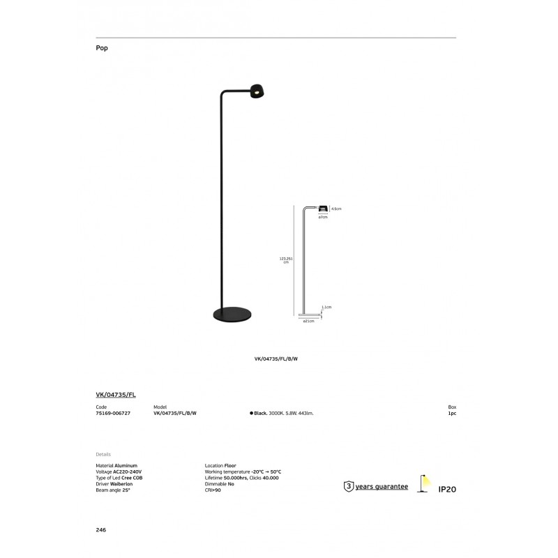 ВГРАДЕН LED ПРОЖЕКТОР VK-LED 75169-006727 ВГРАДЕН LED ПРОЖЕКТОР VK-LED 75169-006727