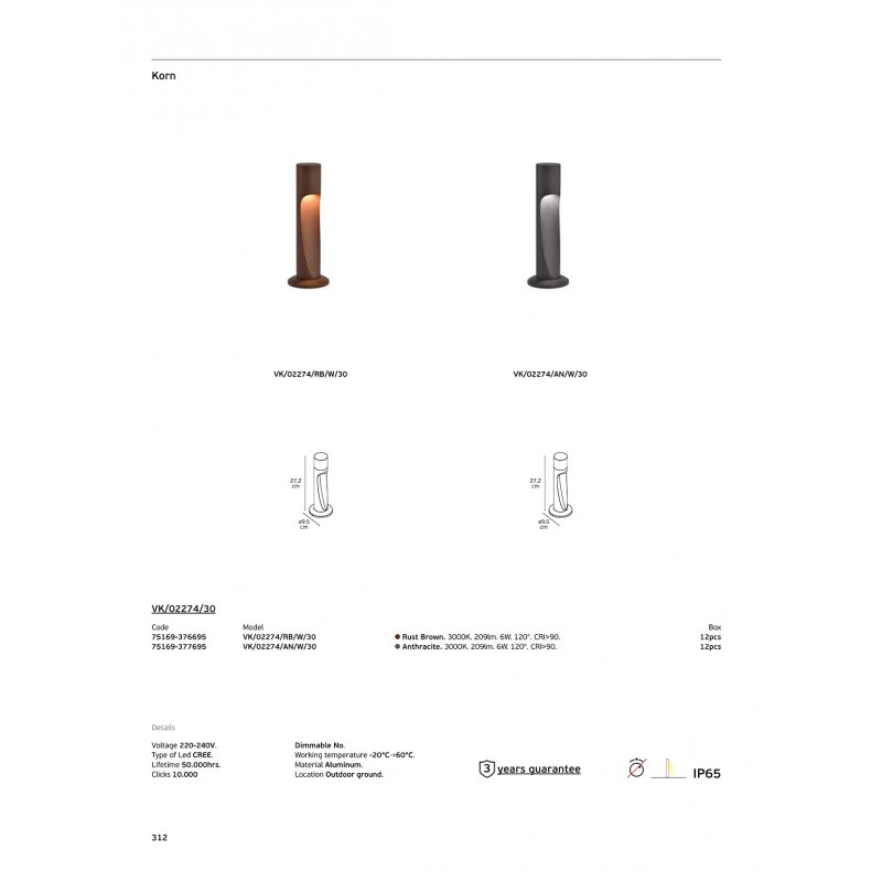 LED ЛУНА VK/02274/AN/W/30