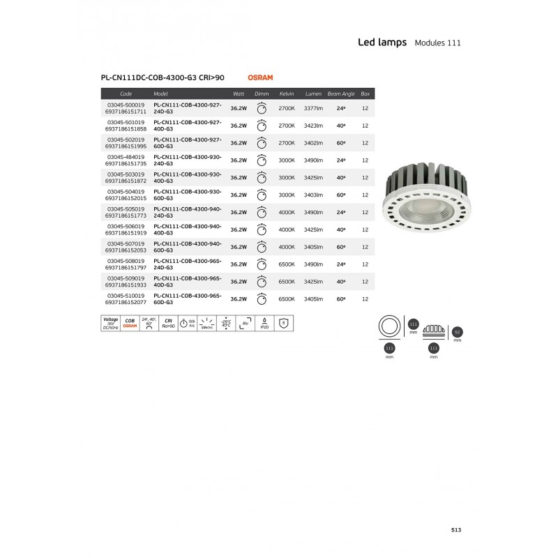 LED ПРОЖЕКТОР COB 4300K 40D G3 LED ПРОЖЕКТОР COB 4300K 40D G3