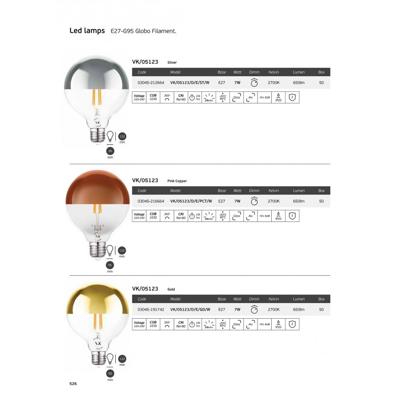 LED ЛУНА VK/05123/D/E/GD/W
