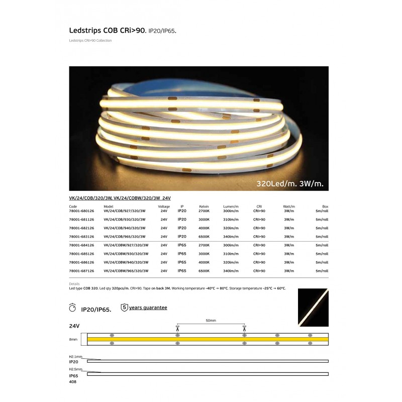 LED ДАУНЛАЙТ VK 3W 927 320LM 24V