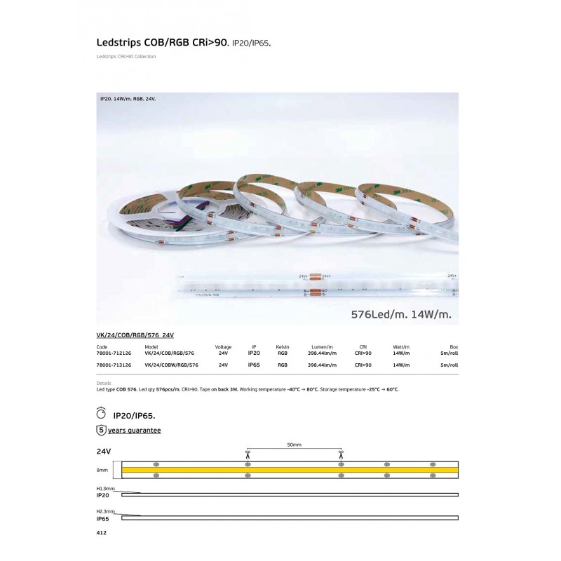 LED ЛЕНТА COB RGB 576 LED/M LED ЛЕНТА COB RGB 576 LED/M