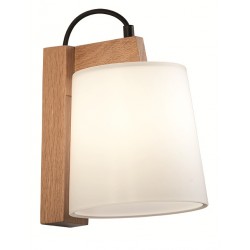 Wall Lamp Mondo MONDO E14 1 x MAX 42W WHITE / OAK / BLACK IP20 220-240 VAC GLASS / WOOD 3081900 Wall Lamp Mondo MONDO E14 1 x MAX 42W WHITE / OAK / BLACK IP20 220-240 VAC GLASS / WOOD 3081900