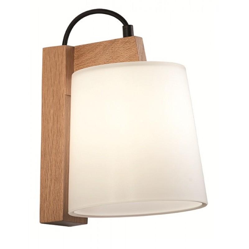 Wall Lamp Mondo MONDO E14 1 x MAX 42W  WHITE / OAK / BLACK IP20 220-240 VAC  GLASS / WOOD      3081900 