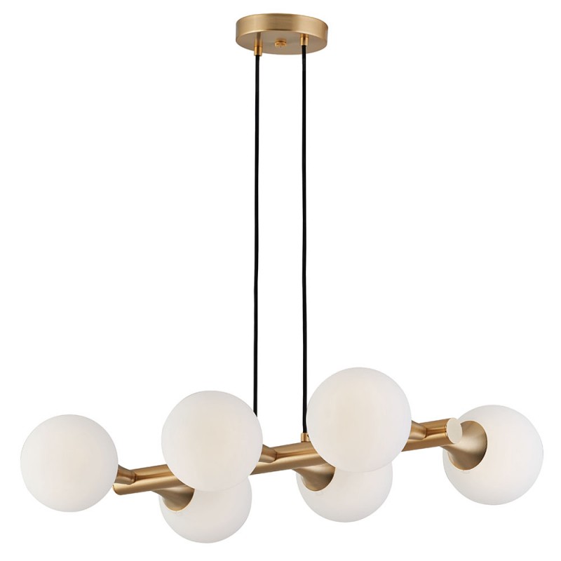 6/Lights Pendant Bar Globe E14  LED 6 x MAX 7W  0 0 220-240V AC 50-60 Hz  0  GLASS / ELECTROSTATIC PAINTED STEEL  WHITE  / BLACK / GOLD  L:780 H:900 0 IP20 GLOBE 3094500 