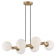 6/Lights Pendant Bar Globe E14  LED 6 x MAX 7W  0 0 220-240V AC 50-60 Hz  0  GLASS / ELECTROSTATIC PAINTED STEEL  WHITE  / BLACK / GOLD  L:780 H:900 0 IP20 GLOBE 3094500 