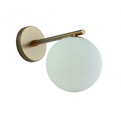 Wall Lamp Straight Arm Globe GLOBE E14 CFL / LED 1 x MAX 7W WHITE / BLACK / GOLD IP20 220-240 VAC GLASS / ELECTROSTATIC PAINTED STEEL 3094700 Wall Lamp Straight Arm Globe GLOBE E14 CFL / LED 1 x MAX 7W WHITE / BLACK / GOLD IP20 220-240 VAC GLASS / ELECTROSTATIC PAINTED STEEL 3094700
