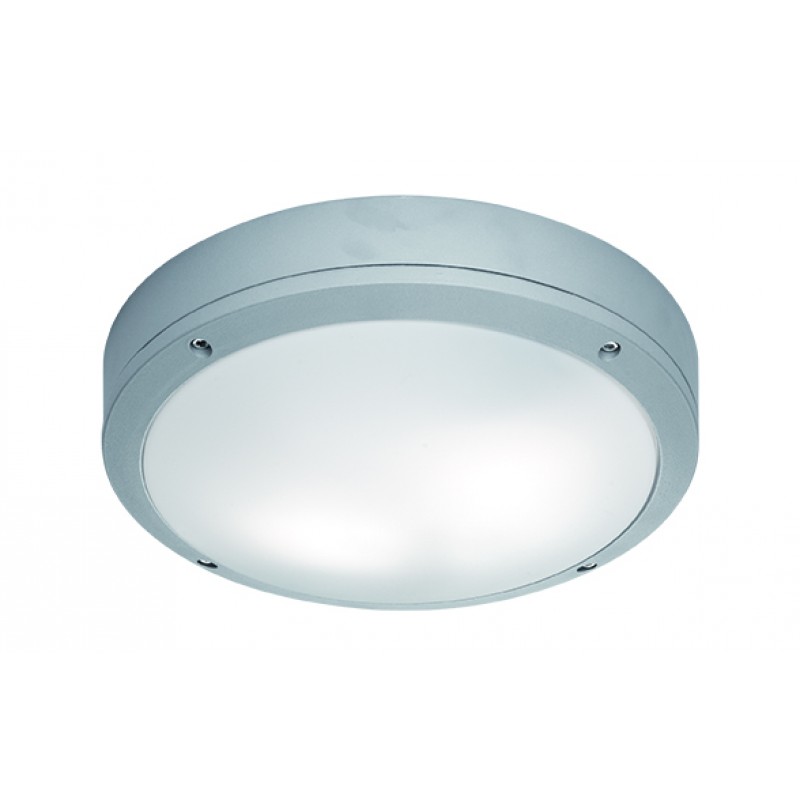 ПЛАФОН КРЪГЪЛ LEROS E27 LED 2X18W СИВ