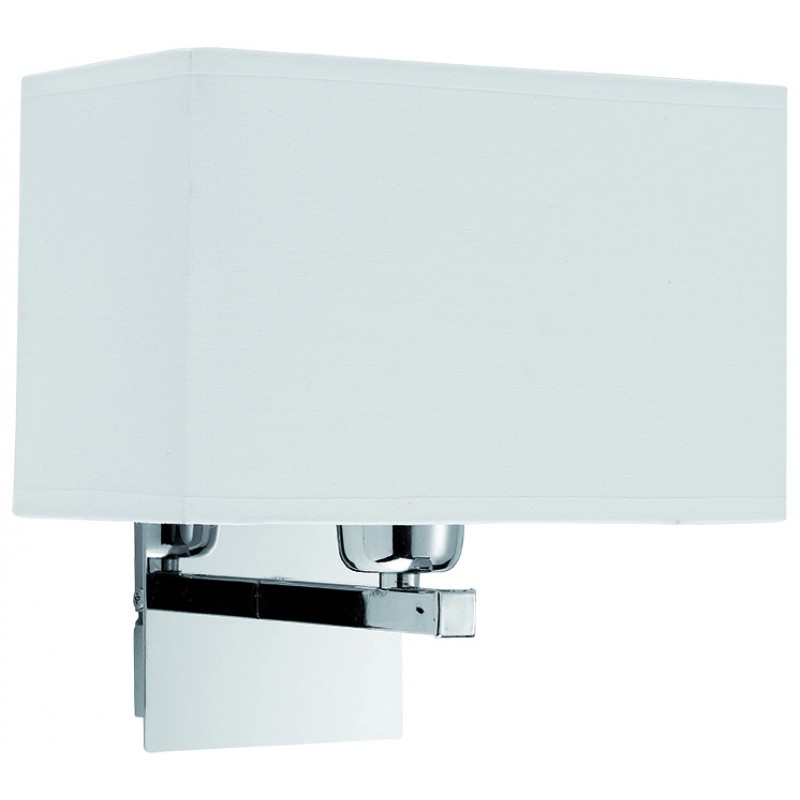 Wall Lamp White W 220 Toby TOBY E27 MAX 70W  WHITE / CHROME IP20 220-240V  FABRIC SHADE / PLATED STEEL      4057700 