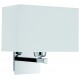 Wall Lamp White W 220 Toby TOBY E27 MAX 70W  WHITE / CHROME IP20 220-240V  FABRIC SHADE / PLATED STEEL      4057700 