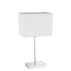 Table Luminaire White Toby TOBY E27 1 x Max 40W WHITE / CHROME IP20 220-240 VAC FABRIC SHADE / PLATED STEEL 4057900 Table Luminaire White Toby TOBY E27 1 x Max 40W WHITE / CHROME IP20 220-240 VAC FABRIC SHADE / PLATED STEEL 4057900