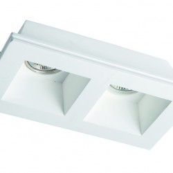 2/Lights Recessed Spot Square Ceramic GU10 / GU5.3   (MR16) 2 x MAX 35W 0 0 230V / 12V 50-60 Hz  0  CERAMIC  WHITE  L:215 H:100 MIN W:120 IP20 CERAMIC 4081400 