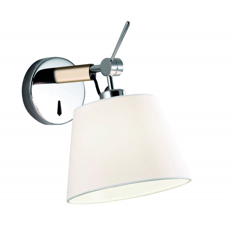 Wall Lamp White Filipa FILIPA E27 MAX 60W WHITE / GOLD MATT IP20 220-240 VAC  FABRIC SHADE / PLATED STEEL      4146201 