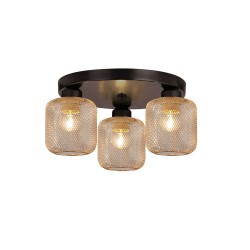 ТАВАННА ЛАМПА LOREN 3X40W E27 ЗЛАТО/ЧЕРНО