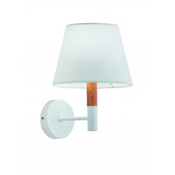 Wall Lamp White Villy VILLY E27 MAX 42W WHITE / OAK IP20 220-240V FABRIC SHADE / ELECTROSTATIC PAINTED STEEL / WOOD 4167900 Wall Lamp White Villy VILLY E27 MAX 42W WHITE / OAK IP20 220-240V FABRIC SHADE / ELECTROSTATIC PAINTED STEEL / WOOD 4167900