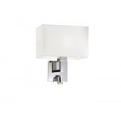 Wall Lamp W 175 Baltimore BALTIMORE E27 + LED module 1 x MAX 42W + LED 1W WHITE / CHROME IP20 220-240 VAC FABRIC SHADE / PLATED STEEL 3000K 90 Lm 4172400 Wall Lamp W 175 Baltimore BALTIMORE E27 + LED module 1 x MAX 42W + LED 1W WHITE / CHROME IP20 220-240 VAC FABRIC SHADE / PLATED STEEL 3000K 90 Lm 4172400