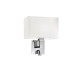 Wall Lamp W 175 Baltimore BALTIMORE E27 + LED module 1 x MAX 42W  + LED 1W WHITE / CHROME IP20 220-240 VAC  FABRIC SHADE / PLATED STEEL  3000K  90 Lm   4172400 