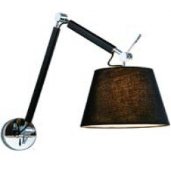 Wall Lamp Black D 200 Filipa FILIPA E27 MAX 60W BLACK / NIKEL MATT IP20 220-240V  FABRIC SHADE / PLATED STEEL      4172600 