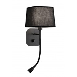 Wall Light Black Hendrix HENDRIX E14 + LED module 1 x Max 40W + LED 2W BLACK IP20 220-240 VAC FABRIC SHADE / PLATED STEEL 3000K 101 Lm 4174601 Wall Light Black Hendrix HENDRIX E14 + LED module 1 x Max 40W + LED 2W BLACK IP20 220-240 VAC FABRIC SHADE / PLATED STEEL 3000K 101 Lm 4174601