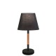 Table Lamp Black Villy VILLY E27 MAX 40W  BLACK / OAK IP20 220-240V  FABRIC SHADE / ELECTROSTATIC PAINTED STEEL / WOOD      4188101 