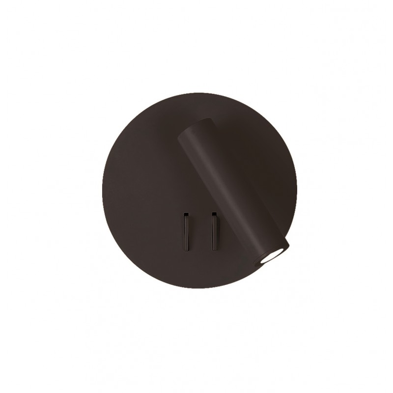 Wall Lamp Led Black Round Moby MOBY LED module 6W + 3W BLACK IP20 220-240 VAC  PC / ALUMINIUM / ELECTROSTATIC PAINTED STEEL  3000K  700 Lm  4188201 