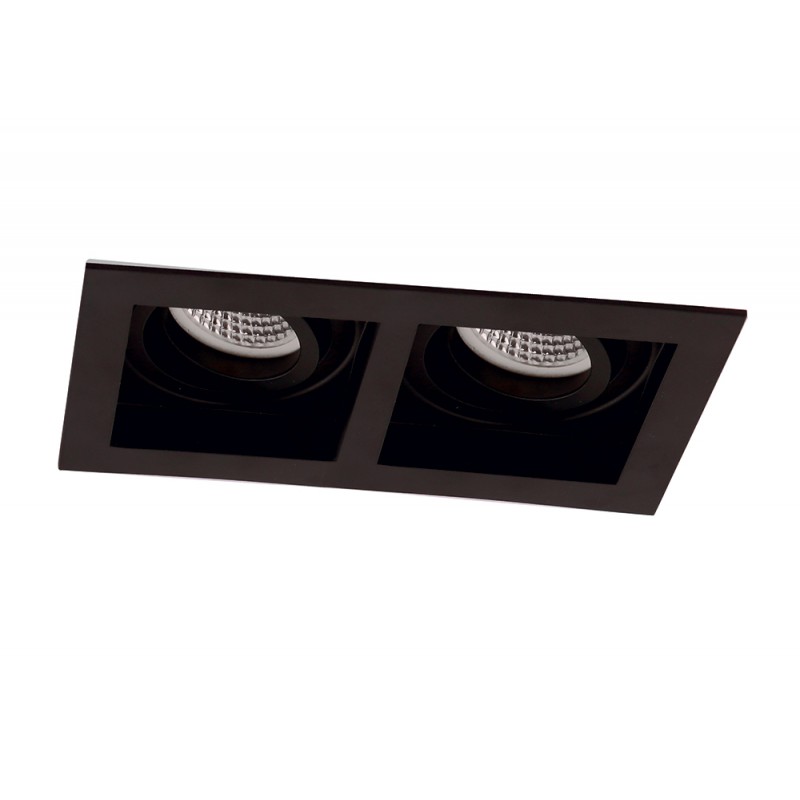 2/Lights Recessed Spot Black Artsi GU10 2 x Max 50W 0 0 220-240V AC 50-60 Hz  0  ELECTROSTATIC PAINTED STEEL  BLACK   L:185 H:100 W:100 IP20 ARTSI 4208101 
