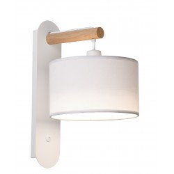 Wall Lamp White Romeo ROMEO E14 MAX 40W WHITE IP20 220-240V FABRIC SHADE / ELECTROSTATIC PAINTED STEEL / WOOD 4221201 Wall Lamp White Romeo ROMEO E14 MAX 40W WHITE IP20 220-240V FABRIC SHADE / ELECTROSTATIC PAINTED STEEL / WOOD 4221201