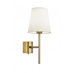 Wall Lamp Gold Sonia SONIA E27 MAX 40W GOLD / WHITE IP20 220-240V FABRIC SHADE / PLATED STEEL 4229200 Wall Lamp Gold Sonia SONIA E27 MAX 40W GOLD / WHITE IP20 220-240V FABRIC SHADE / PLATED STEEL 4229200