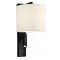 Wall Lamp Mayor MAYOR E27 + LED module 1 x MAX 60W + LED 3W  WHITE / BLACK IP20 220-240 VAC  FABRIC SHADE / PLATED STEEL  3000K  190 Lm  4229500 