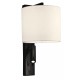 Wall Lamp Mayor MAYOR E27 + LED module 1 x MAX 60W + LED 3W  WHITE / BLACK IP20 220-240 VAC  FABRIC SHADE / PLATED STEEL  3000K  190 Lm  4229500 