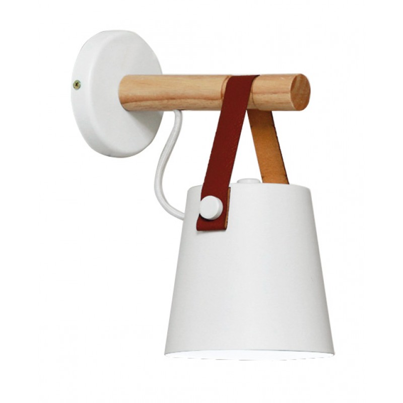 Wall Lamp White Vetra VETRA E27 MAX 40W WHITE IP20 220-240V  ELECTROSTATIC PAINTED STEEL / WOOD      4231600 