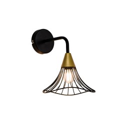 Wall Lamp Tina TINA E14 1 x MAX 42W BLACK / GOLD IP20 220-240 VAC PLATED / ELECTROSTATIC PAINTED STEEL 4252700 Wall Lamp Tina TINA E14 1 x MAX 42W BLACK / GOLD IP20 220-240 VAC PLATED / ELECTROSTATIC PAINTED STEEL 4252700