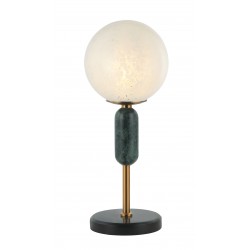 Table Light Polly POLLY E27 1 x MAX 40W SNOW-FLAKE / GREEN / BLACK / ANCIENT BRASS IP20 220-240 VAC  GLASS / MARBLE / PLATED STEEL      4264300 