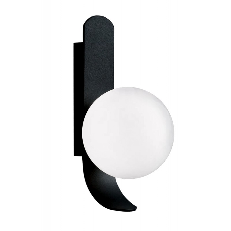 Wall Lamp Polina POLINA G9 1 x MAX 40W OPAL / BLACK  IP20 220-240 VAC  GLASS / ELECTROSTATIC PAINTED STEEL      4266200 
