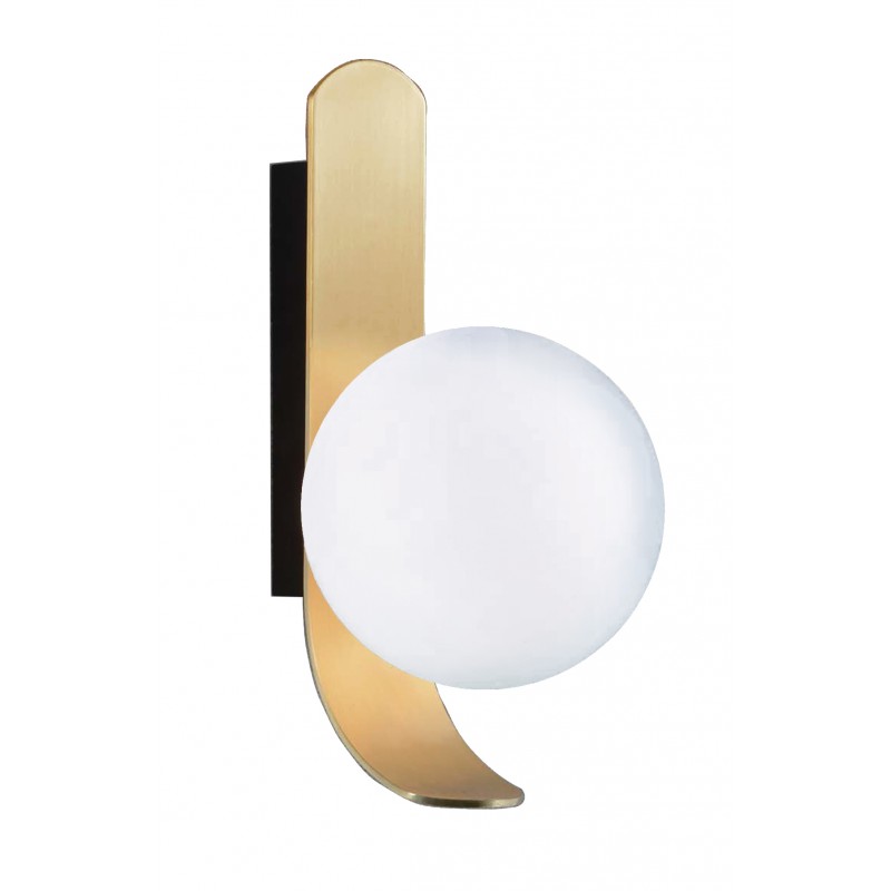 Wall Lamp Polina POLINA G9 1 x MAX 40W OPAL / GOLD  IP20 220-240 VAC  GLASS / PLATED STEEL      4266201 