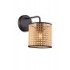 Wall Light Cylinder Gheisa GHEISA E27 1 x MAX 40W NATURAL / BLACK IP20 220-240 VAC  RATTAN / ELECTROSTATIC PAINTED STEEL      4268100 