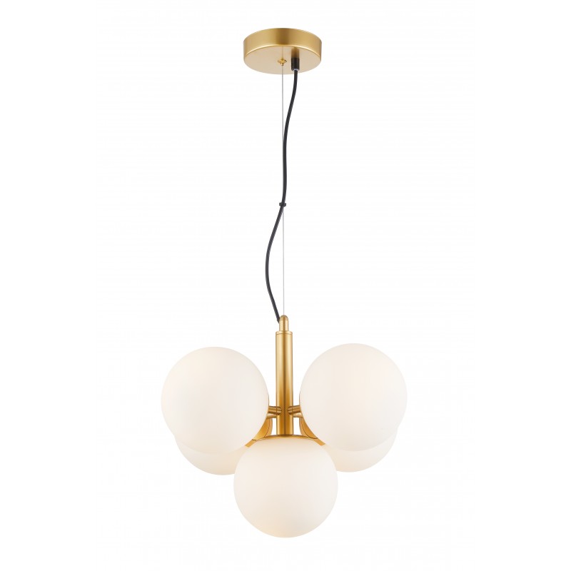 ВИСЯЩА ЛАМПА NEFELI D:410 H:1500 5X40W OPAL/GOLD