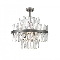 Ceiling Light Veronica G9  8 x MAX 28W 0 0 220-240V AC 50-60 Hz  0  GLASS / ELECTROSTATIC PAINTED STEEL  CLEAR /ANTIQUE SILVER  D:500 H:510 0 IP20 VERONICA 4315100 