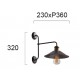 Wall Lamp Two Arms Rustic RUSTIC E27 1 x MAX 60W BROWN / OXYDE IP20 220-240 VAC  ELECTROSTATIC PAINTED STEEL      3083600 
