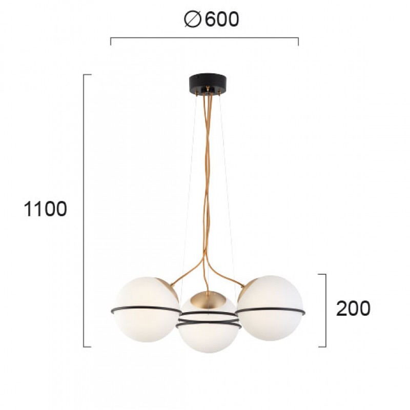 ПЕНДЕЛ FERERO 3 X E27 LED 12W БЯЛ/ЗЛАТИСТ ПЕНДЕЛ FERERO 3 X E27 LED 12W БЯЛ/ЗЛАТИСТ