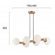 6/Lights Pendant Bar Globe E14  LED 6 x MAX 7W  0 0 220-240V AC 50-60 Hz  0  GLASS / ELECTROSTATIC PAINTED STEEL  WHITE  / BLACK / GOLD  L:780 H:900 0 IP20 GLOBE 3094500 